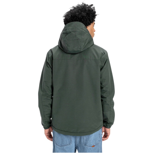 2026 Quiksilver Da Uomo Giacca Con Cappuccio Overcast 3K, Calda E Impermeabile EQYJK04202 - Trekking Green